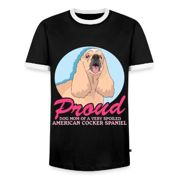 Cocker américain Spaniel Maman Cadeau - T-shirt contrasté Homme - noir/blanc - Devant - AI Model Female 172 light (172cm) & AI Model Male 178 light (178cm)
