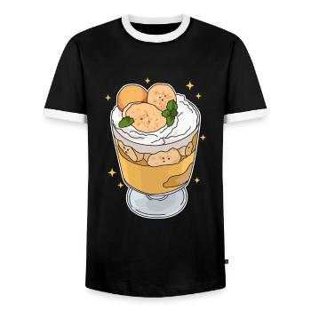 Bananenpudding Bananen Pudding Geschenk - Männer Kontrast-T-Shirt - Schwarz/Weiß - Vorne - AI Model Female 172 light (172cm) & AI Model Male 178 light (178cm)