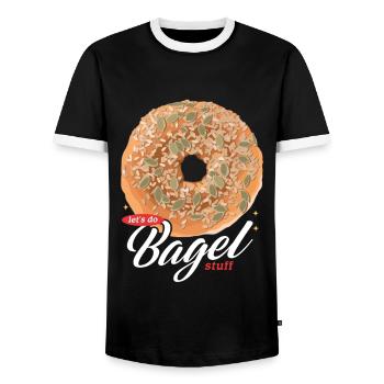 Bagel Bagel Pain Beigel Cadeaux - T-shirt contrasté Homme - noir/blanc - Devant - AI Model Female 172 light (172cm) & AI Model Male 178 light (178cm)