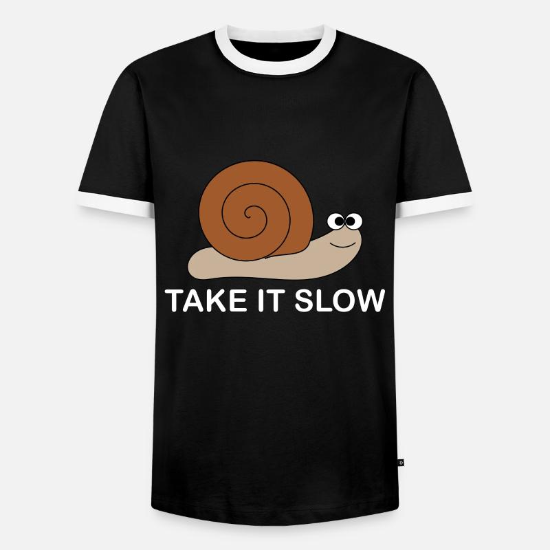 Langsame Schnecke - Männer Kontrast-T-Shirt - Schwarz/Weiß