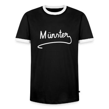 Minster - Men's Ringer Shirt - black/white - Front - AI Model Female 172 light (172cm) & AI Model Male 178 light (178cm)