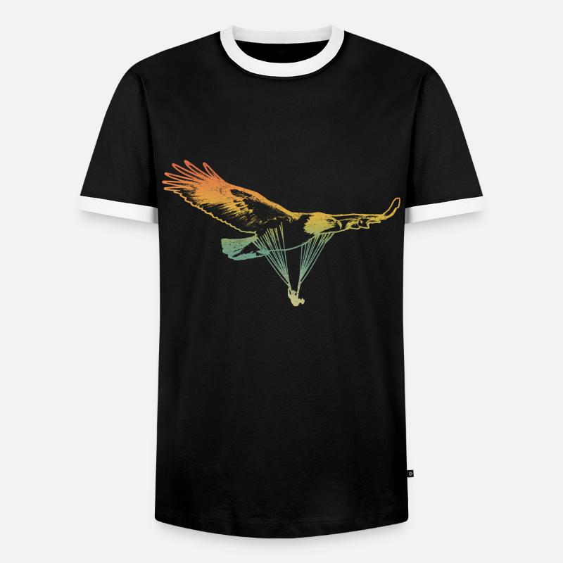 Paraglider paraglider as eagle - Men's Ringer Shirt - black/white