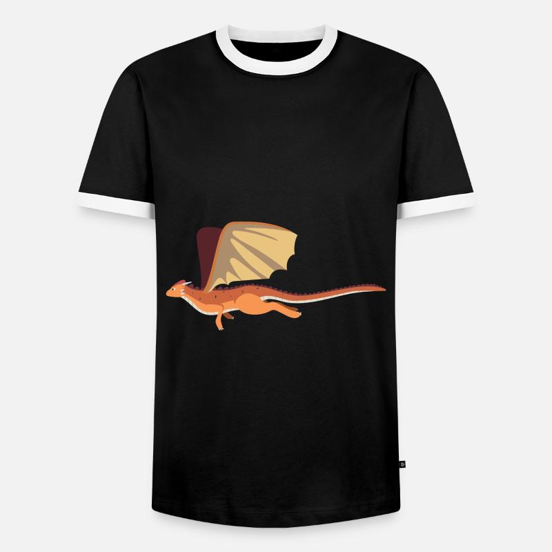 Drache - Männer Kontrast-T-Shirt - Schwarz/Weiß