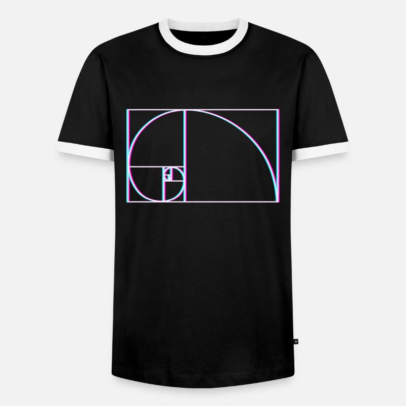 Fibonacci Spirale Glitch - Männer Kontrast-T-Shirt - Schwarz/Weiß
