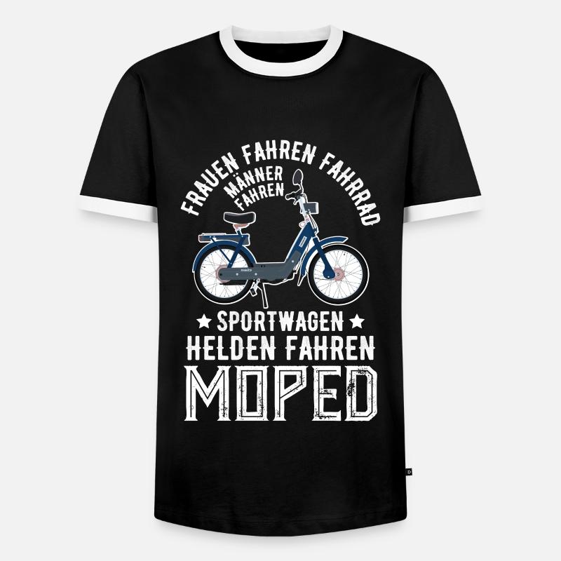 Moped Mofa Simson DDR Roller Biker Geschenkidee - Männer Kontrast-T-Shirt - Schwarz/Weiß