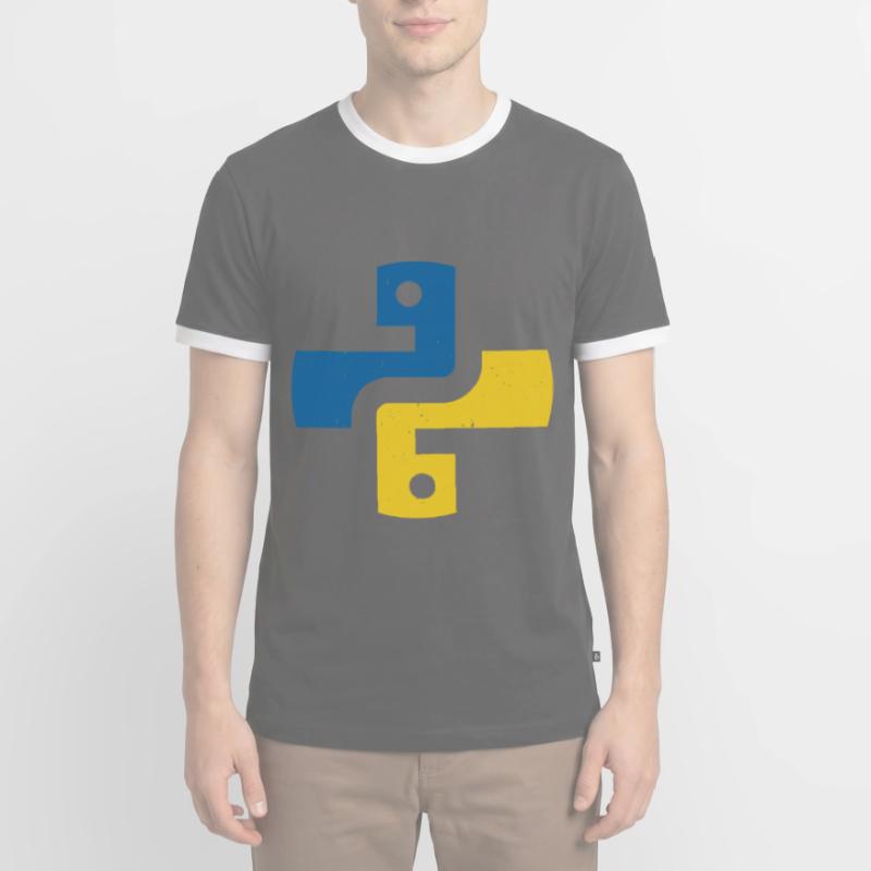 Python Programmiersprache Männer Kontrast-T-Shirt