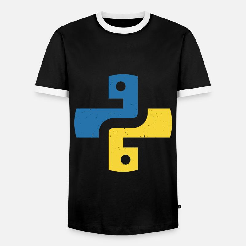 Python programming language - Men's Ringer Shirt - black/white