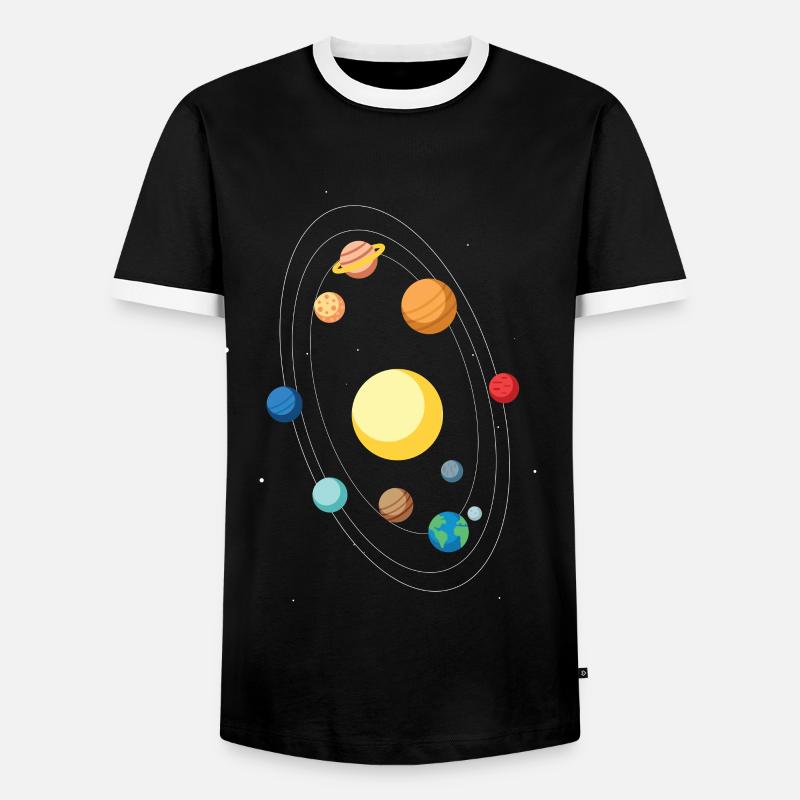 NASA Sonnensystem Klassisch Weltraum Geschenkidee - Männer Kontrast-T-Shirt - Schwarz/Weiß