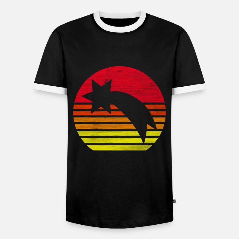Retro Sternschnuppe Silhouette Geschenk - Männer Kontrast-T-Shirt - Schwarz/Weiß