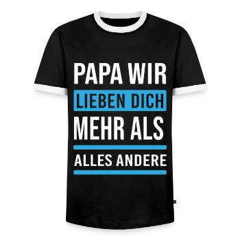 Papa Vater Dad wir lieben dich - Männer Kontrast-T-Shirt - Schwarz/Weiß - Vorne - AI Model Female 172 light (172cm) & AI Model Male 178 light (178cm)