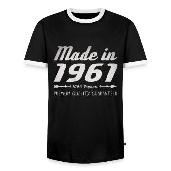Made In 1961 Geburtstag Geschenk 61 Jahre Retro - Männer Kontrast-T-Shirt - Schwarz/Weiß - Vorne - AI Model Female 172 light (172cm) & AI Model Male 178 light (178cm)