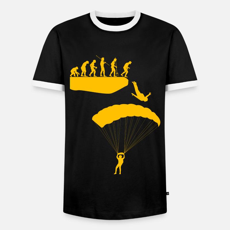 Evolution Paragliding Paraglide Gleitschirmfliegen - Männer Kontrast-T-Shirt - Schwarz/Weiß