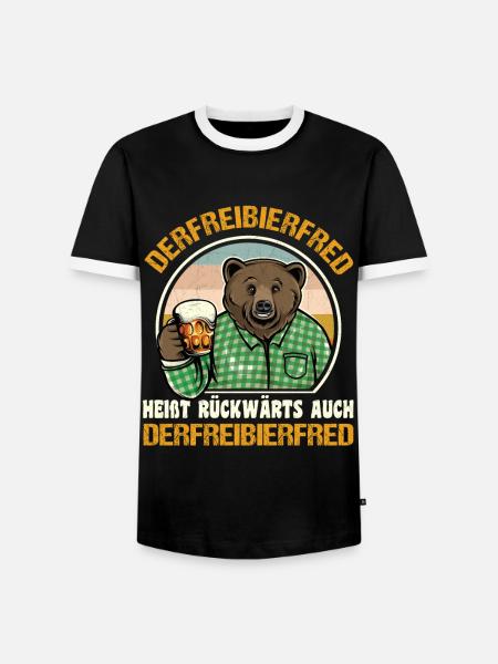 Derfreibierfred Heißt Rückwärts Auch Bier - Männer Kontrast-T-Shirt - Schwarz/Weiß