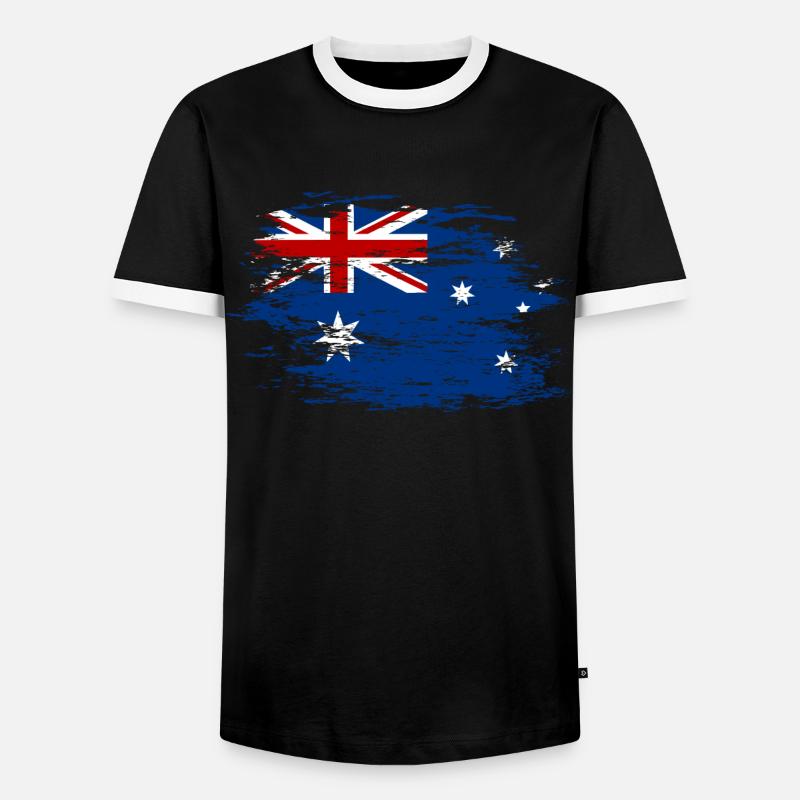 Drapeau de l’Australie utilisé - T-shirt contrasté Homme - noir/blanc