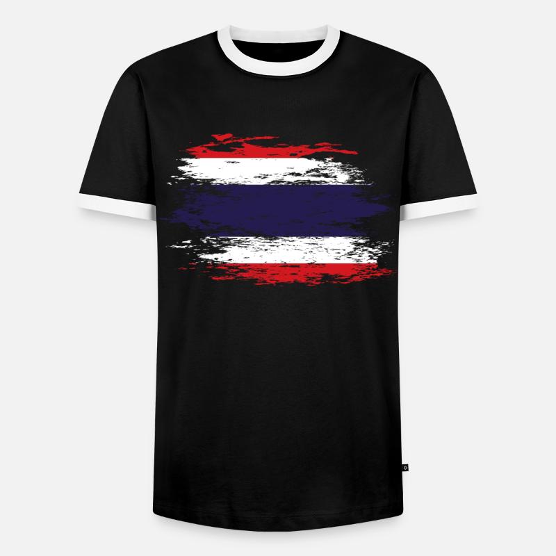 Drapeau thaïlandais utilisé - T-shirt contrasté Homme - noir/blanc