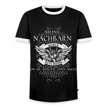 Metal Musik - Männer Kontrast-T-Shirt - Schwarz/Weiß - Vorne - AI Model Female 172 light (172cm) & AI Model Male 178 light (178cm)