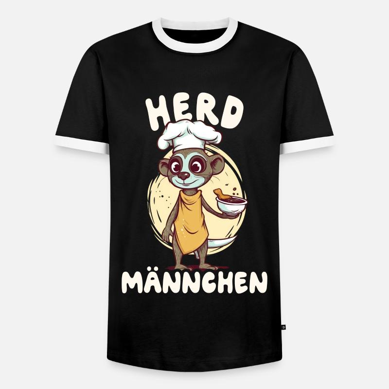 Herdmännchen Erdmännchen Koch - Männer Kontrast-T-Shirt - Schwarz/Weiß