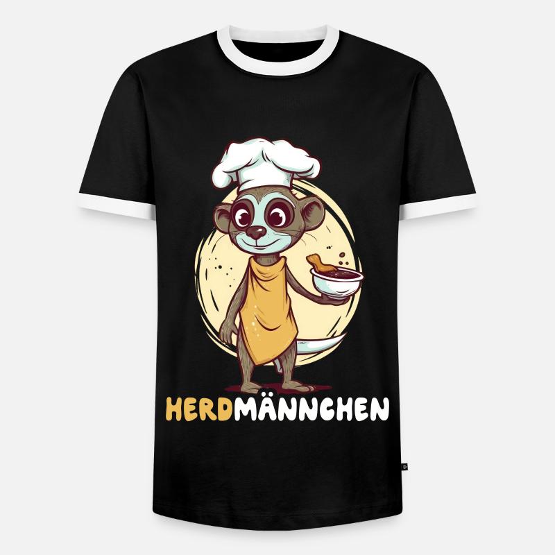 Herdmännchen Erdmännchen Koch - Männer Kontrast-T-Shirt - Schwarz/Weiß
