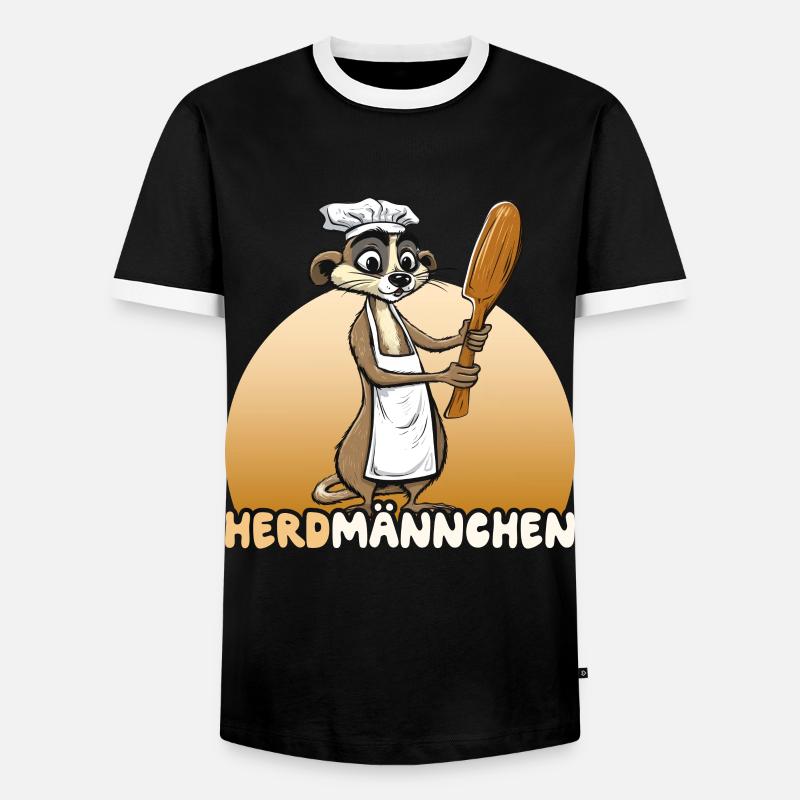 Herdmännchen Erdmännchen Koch - Männer Kontrast-T-Shirt - Schwarz/Weiß