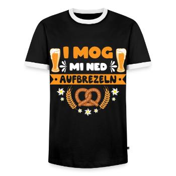 I Mog Mi Ned Aufbrezeln Dirndl - Männer Kontrast-T-Shirt - Schwarz/Weiß - Vorne - AI Model Female 172 light (172cm) & AI Model Male 178 light (178cm)