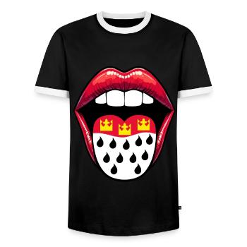 Köln Karneval Kölner Wappen Kölner Veedel Kölle - Männer Kontrast-T-Shirt - Schwarz/Weiß - Vorne - AI Model Female 172 light (172cm) & AI Model Male 178 light (178cm)