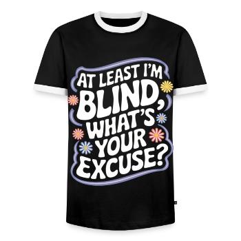 Blinde Blindheit Sehbehinderte Menschen - Männer Kontrast-T-Shirt - Schwarz/Weiß - Vorne - AI Model Female 172 light (172cm) & AI Model Male 178 light (178cm)