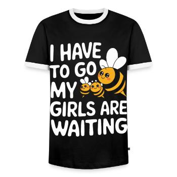 Honigbiene Imker Bienen Biene - Männer Kontrast-T-Shirt - Schwarz/Weiß - Vorne - AI Model Female 172 light (172cm) & AI Model Male 178 light (178cm)