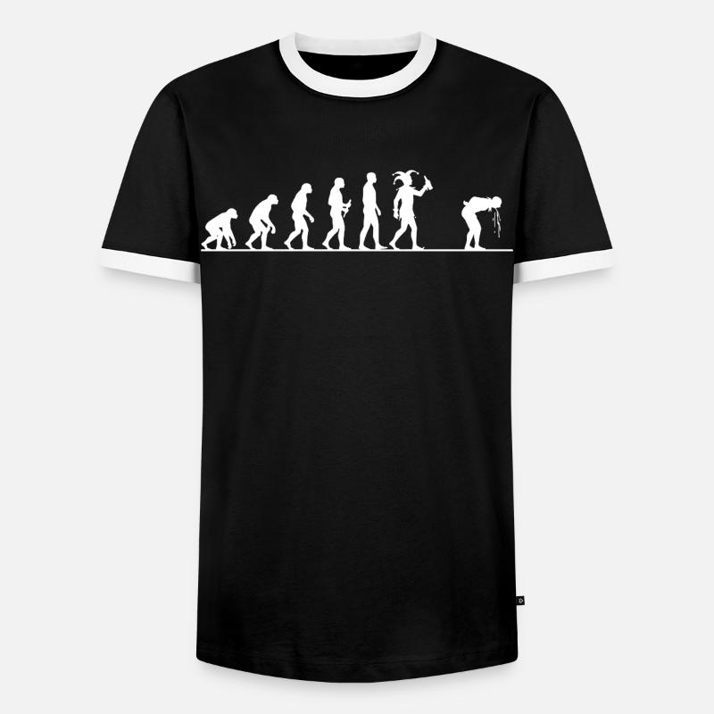 Karneval Evolution – Vom Affen zum Narren - Männer Kontrast-T-Shirt - Schwarz/Weiß