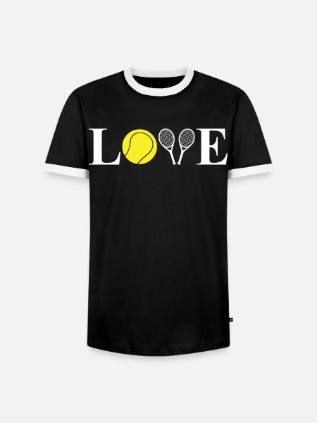 Ich liebe Tennis - Männer Kontrast-T-Shirt - Schwarz/Weiß