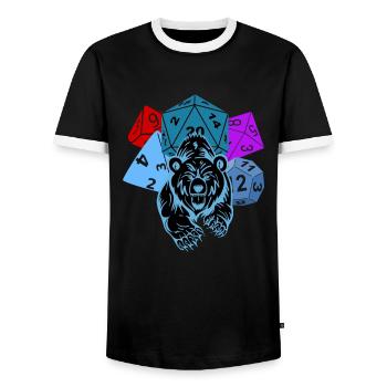 RPG Cubes Dice Ours battle Pen and Paper - T-shirt contrasté Homme - noir/blanc - Devant - AI Model Female 172 light (172cm) & AI Model Male 178 light (178cm)