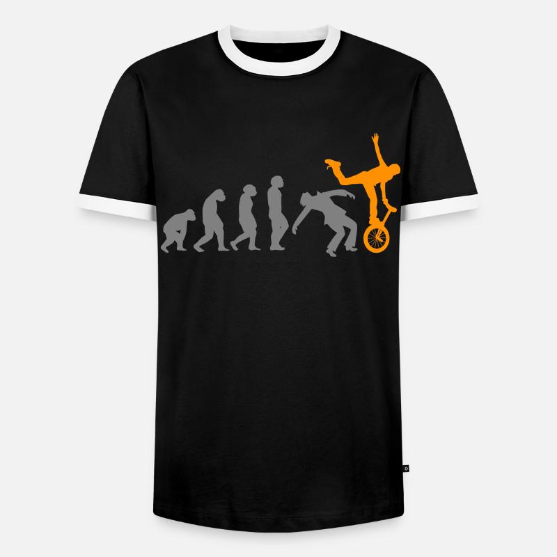 EVOLUTION Einrad Einradfahrer Einradfahrrad rad - Männer Kontrast-T-Shirt - Schwarz/Weiß