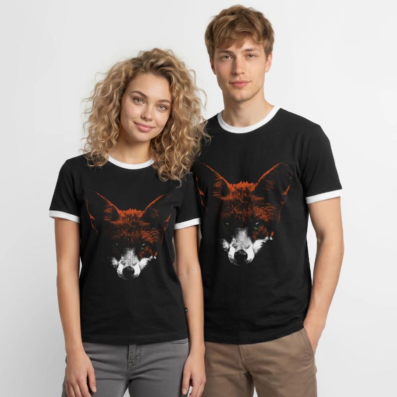 Fox head with white muzzle Men's Ringer Shirt