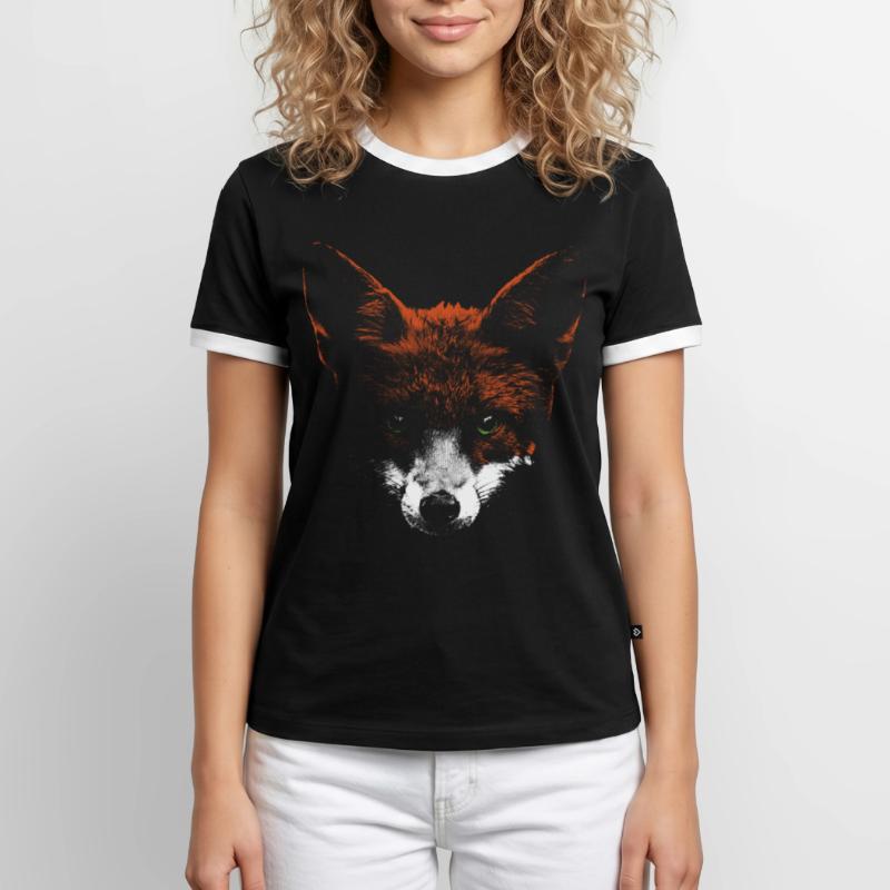 Fox head with white muzzle Men's Ringer Shirt