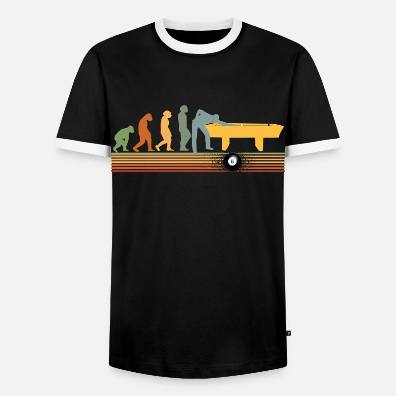 Snooker Evolution Billardtisch Billardkugeln Pool - Männer Kontrast-T-Shirt - Schwarz/Weiß