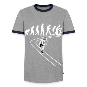 Patiner roller en ligne patineur en ligne - T-shirt contrasté Homme - gris/marine  - Devant - AI Model Female 172 light (172cm) & AI Model Male 178 light (178cm)