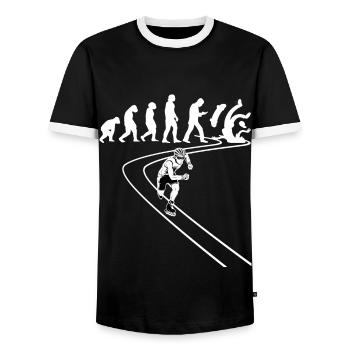 Inline-Skating Rollerskater Inline-Skater - Männer Kontrast-T-Shirt - Schwarz/Weiß - Vorne - AI Model Female 172 light (172cm) & AI Model Male 178 light (178cm)