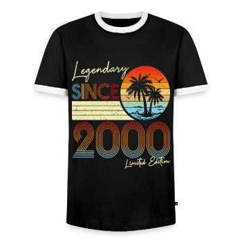 Légendaire Depuis 2000 Édition Limitée - T-shirt contrasté Homme - noir/blanc - Devant - AI Model Female 172 light (172cm) & AI Model Male 178 light (178cm)