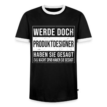 Technischer Geburtstag lustiges Produktdesigner - Männer Kontrast-T-Shirt - Schwarz/Weiß - Vorne - AI Model Female 172 light (172cm) & AI Model Male 178 light (178cm)