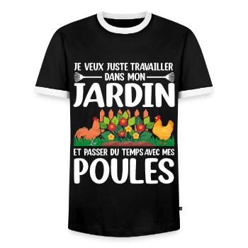 Je Veux Juste Travailler Dans Mon Jardin - T-shirt contrasté Homme - noir/blanc - Devant - AI Model Female 172 light (172cm) & AI Model Male 178 light (178cm)