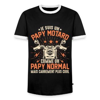 Ich bin ein sehr cooler Biker-Opa - Männer Kontrast-T-Shirt - Schwarz/Weiß - Vorne - AI Model Female 172 light (172cm) & AI Model Male 178 light (178cm)