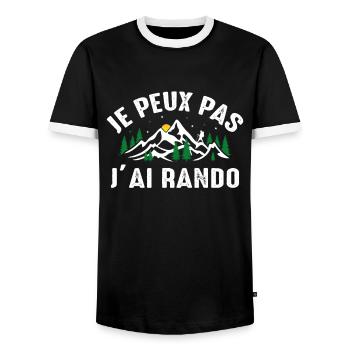 Je Peux Pas J'ai Rando - T-shirt contrasté Homme - noir/blanc - Devant - AI Model Female 172 light (172cm) & AI Model Male 178 light (178cm)