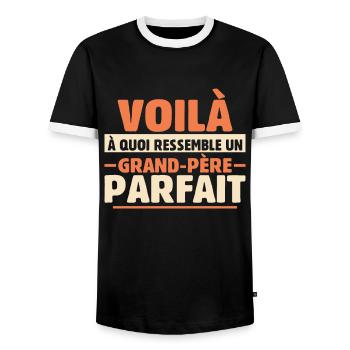 Grand-père Parfait Cadeau Fête Des Pères Papy Papi - T-shirt contrasté Homme - noir/blanc - Devant - AI Model Female 172 light (172cm) & AI Model Male 178 light (178cm)