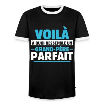 Grand-père Parfait Cadeau Fête Des Pères Papy Papi - T-shirt contrasté Homme - noir/blanc - Devant - AI Model Female 172 light (172cm) & AI Model Male 178 light (178cm)