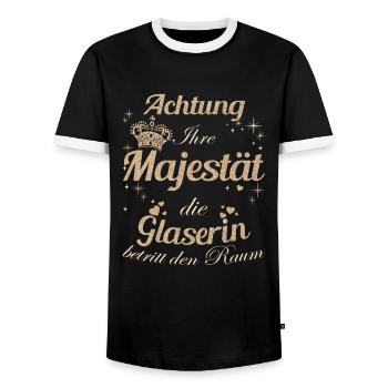 Glaserei Frauen-Majestät Damen Glaserin - Männer Kontrast-T-Shirt - Schwarz/Weiß - Vorne - AI Model Female 172 light (172cm) & AI Model Male 178 light (178cm)