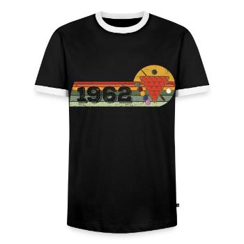 Snooker Snooker player born 1962 Birthday - Men's Ringer Shirt - black/white - Front - AI Model Female 172 light (172cm) & AI Model Male 178 light (178cm)