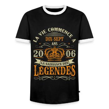 17 Ans 2006 Joyeux Anniversaire Vintage Perfection - T-shirt contrasté Homme - noir/blanc - Devant - AI Model Female 172 light (172cm) & AI Model Male 178 light (178cm)