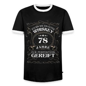 Whisky 78. Geburtstag 78 Jahre Sprüche bin wie - Männer Kontrast-T-Shirt - Schwarz/Weiß - Vorne - AI Model Female 172 light (172cm) & AI Model Male 178 light (178cm)