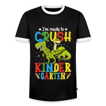 Ich bin bereit, den Kindergarten zu zerquetschen - Männer Kontrast-T-Shirt - Schwarz/Weiß - Vorne - AI Model Female 172 light (172cm) & AI Model Male 178 light (178cm)