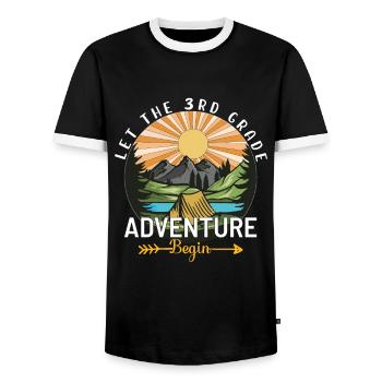L'aventure De La 3e Année - T-shirt contrasté Homme - noir/blanc - Devant - AI Model Female 172 light (172cm) & AI Model Male 178 light (178cm)