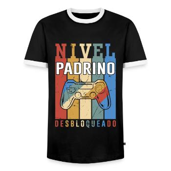Niveau Parrain Débloqué - T-shirt contrasté Homme - noir/blanc - Devant - AI Model Female 172 light (172cm) & AI Model Male 178 light (178cm)